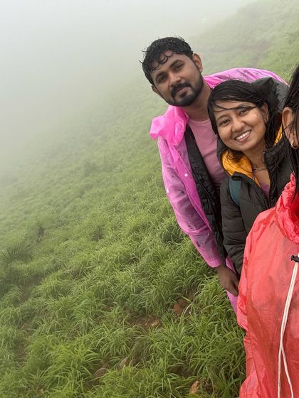 A selfie on the misty, grassy slopes of Bandaje. Even when it's foggy, the experience is magical.