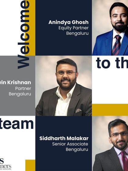 Welcoming new partners and a senior associate to our Bengaluru team, strengthening our capabilities in this key market.