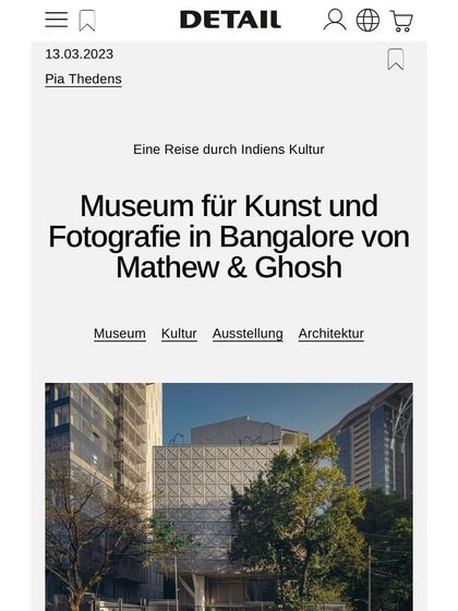 The cover of the Detail Magazine online feature.