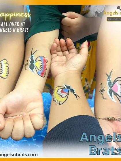 Happiness is getting a colorful butterfly tattoo. We offer a variety of fun and safe temporary tattoo designs for kids and even adults who want to join in on the fun.