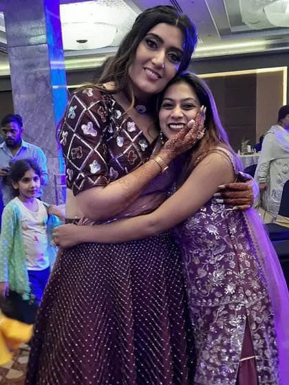 A warm hug from the beautiful bride, Shireen Mirza. Working with celebrities is always a memorable experience, and we cherish these moments.