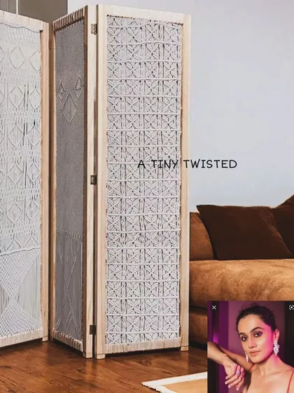 It was a dream come true to create these custom macramé room divider panels for Taapsee Pannu's home. It shows how we can blend traditional craft with modern living to create something truly special and personal for your space.