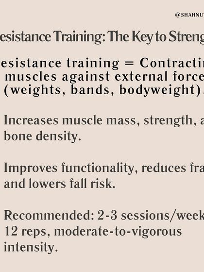 Resistance training is fundamental to healthy aging. It increases muscle mass, strength, and bone density, which improves overall functionality and reduces the risk of falls. I recommend 2-3 sessions per week with moderate-to-vigorous intensity for optimal benefits.