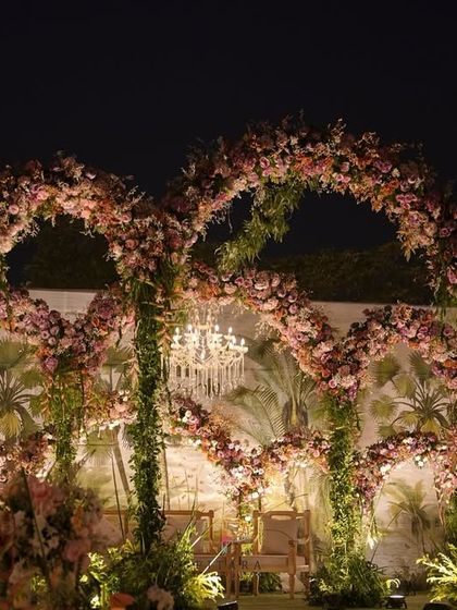 These heart-shaped floral arches were the star of the show, creating a perfect photo backdrop and adding a huge dose of romance to the evening.