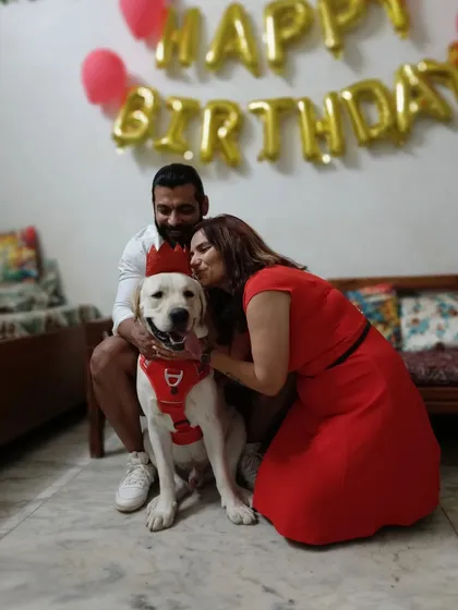 A sweet kiss for the birthday boy. These are the moments that matter most. I provide the perfect backdrop for you to celebrate your bond with your dog.
