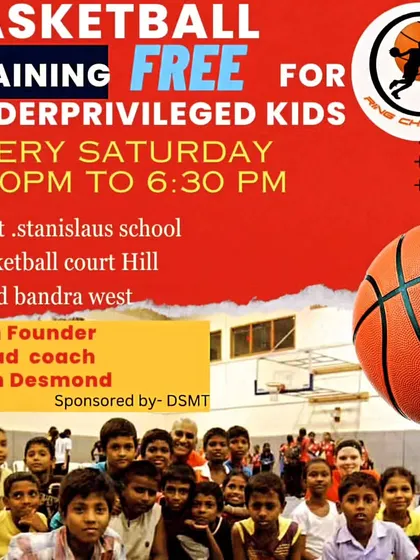 Giving back to the community is at the core of what we do. This flyer is for our free basketball training program for underprivileged children in Mumbai, a weekly session where we share our love for the game and provide access to quality sports coaching for everyone.