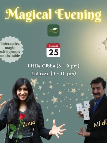 Another poster for our Magical Evening at The Malabar Hill Club, a place that feels like a second home for our magic.