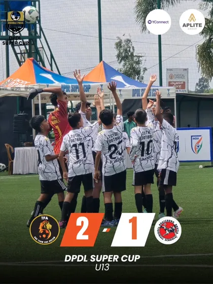 A thrilling 2-1 victory in the DPDL Super Cup U13 category. Our players showed passion and fight to secure the win.