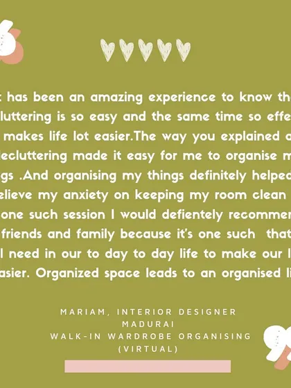 It's not just about a clean room, it's about relieving anxiety and making life easier. This feedback from an interior designer client shows how learning to organize is a skill that brings lasting peace.