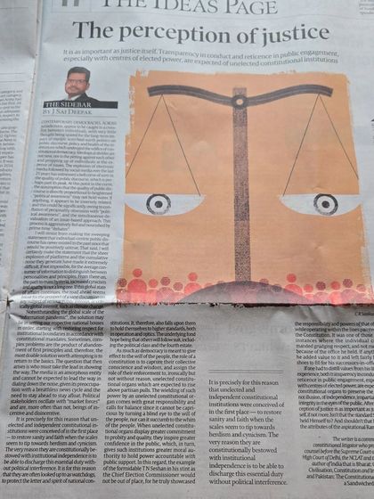 My twelfth piece for #TheSidebar, titled "The perception of justice". I argue that transparency in conduct and process in public engagements is as important as justice itself.
