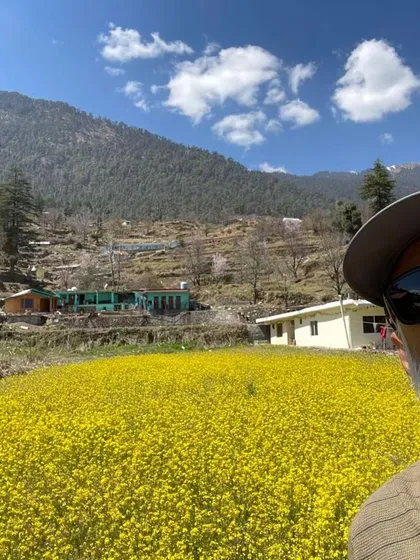 A moment of peace during his trek. Yoga isn't just about the asanas in the studio; it's about building a body and mind that can fully experience life's adventures.