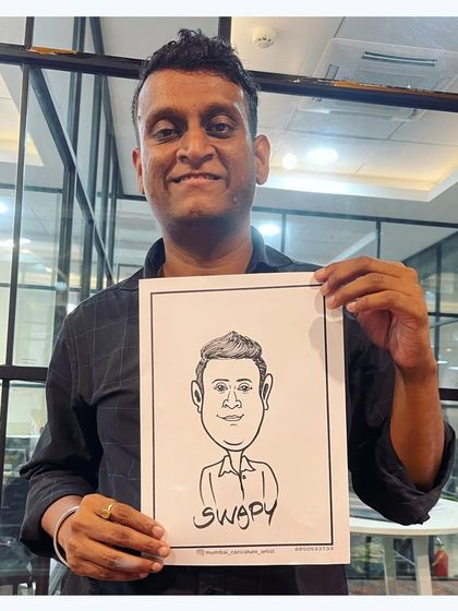 A guest from an IDFC First Bank event. We frequently work with banks and financial institutions to add a creative touch to their corporate gatherings.