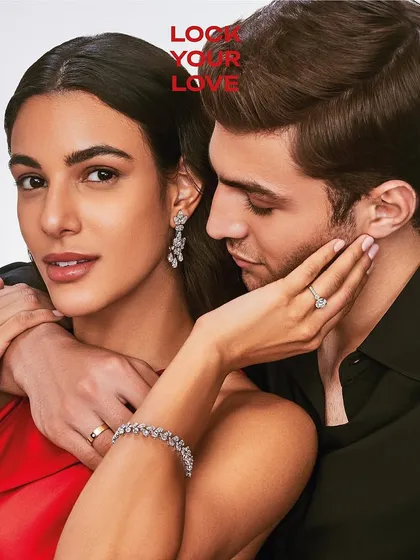 A powerful and intimate couple shot for Aukera Jewellery. I focused on creating a polished, skin-forward makeup look for her and clean, natural grooming for him to fit the 'Lock Your Love' theme.