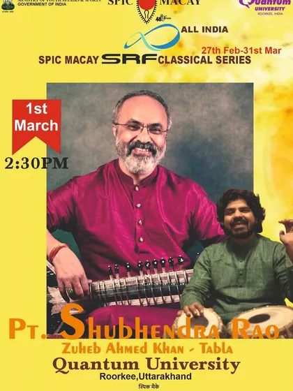 The second concert of my SPIC MACAY tour, this time at Quantum University in Roorkee.