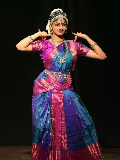 My dear Arundathi, my cousin's granddaughter. It is a special pleasure to teach a member of my own family and watch her grow into such a hardworking and diligent dancer.