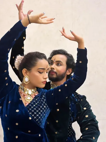 The beauty of Kathak often lies in the connection between dancers. Here, in a moment from a semi-classical piece, you can see the synchronized grace and shared expression that makes ensemble dancing so powerful.