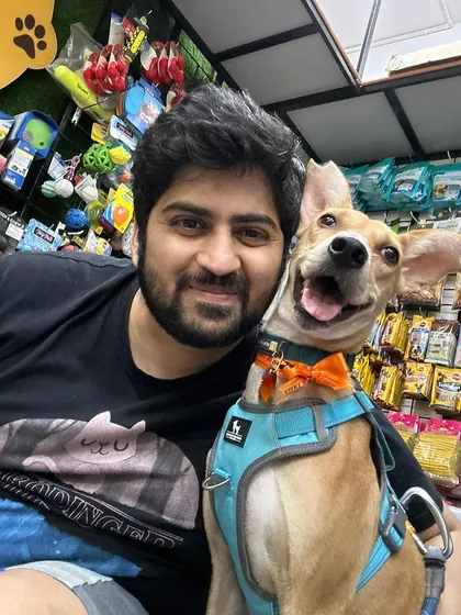 This is the moment it's all for. Maria, one of our smart and loving Indies, sharing a happy moment with her foster parent. We believe there's a perfect match for every dog and every person, and we work hard to make these connections happen.