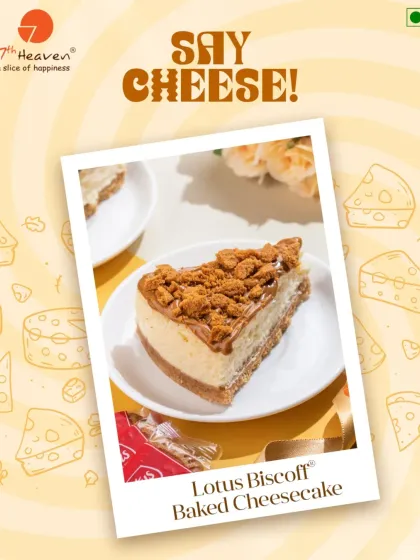 Say cheese. Our Lotus Biscoff Baked Cheesecake is a crowd-pleaser, featuring a creamy baked cheesecake on a crunchy Biscoff base, topped with even more Biscoff crumble.