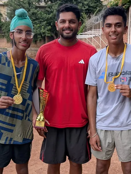 Teamwork and partnership are vital skills I instill in my players. Here, my students Gurrshan and Arsh celebrate winning the Haryana State School Games U17 doubles title, earning them a spot to represent the state at the SGFI national games.
