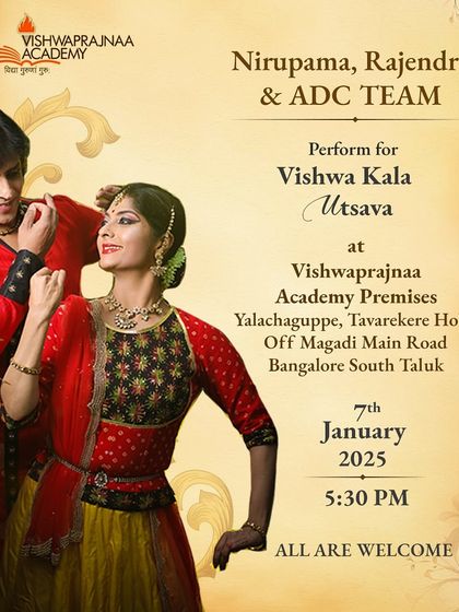 This evening, we perform for the Vishwa Kala Utsava at Vishwaprajna Academy. We look forward to sharing a holistic experience that weaves together our epics, stories, music, and costumes.