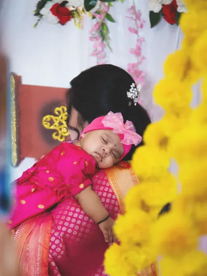 A slightly different angle of the sleeping baby at her naming ceremony. I always take multiple shots of key moments to ensure we get the most beautiful and touching image.
