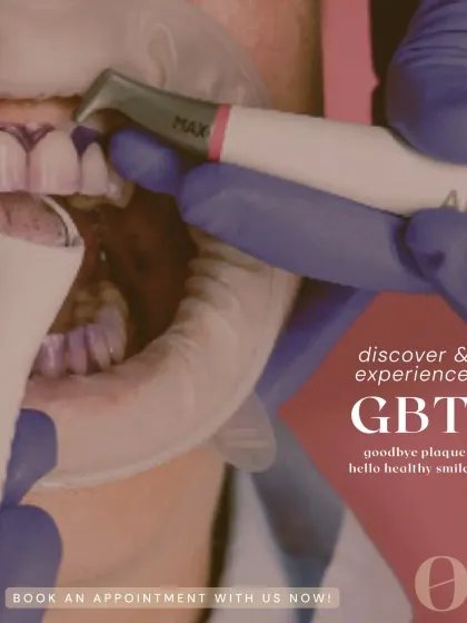 Your teeth deserve a spa day too. Guided Biofilm Therapy (GBT) makes dental cleaning gentle, effective, and far less scary than traditional methods. Say goodbye to scraping and hello to a smoother, brighter, and healthier smile.