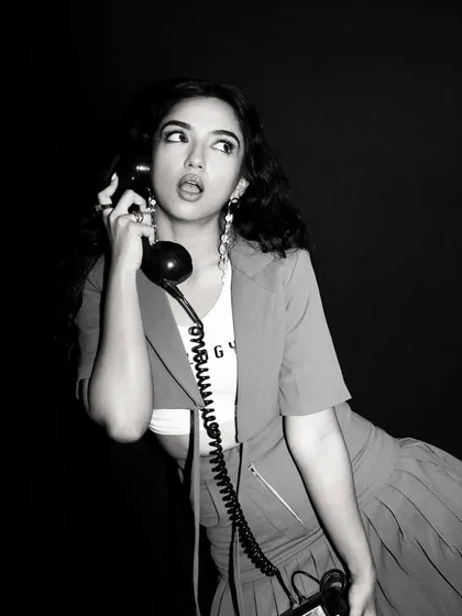 Using props like this vintage phone added a quirky, narrative element to the GQ India shoot with Ahsaas Channa. Styling is not just about clothes, it's about creating a whole mood.