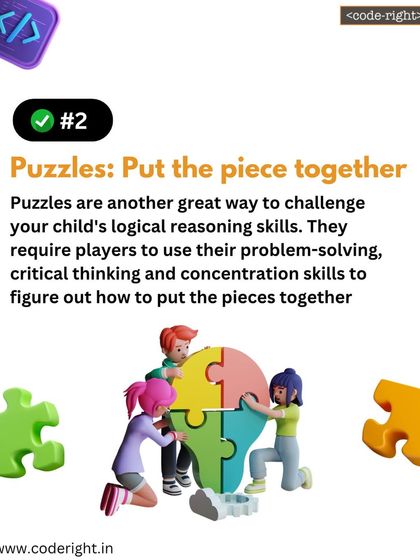 Puzzles are a fantastic way to challenge a child's logical reasoning. They require problem-solving and concentration to figure out how all the individual pieces fit into the bigger picture, a concept known as decomposition.