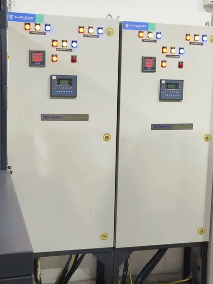 Another angle of the high-speed ATS panels at Bangalore International Airport. The indicator lights show the system is active and managing power sources effectively to ensure uninterrupted operations.