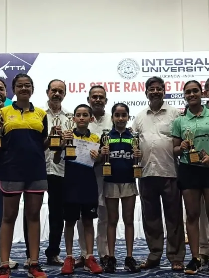 Our team of champions and coaches celebrating a haul of medals at the UP State Ranking Tournament in Lucknow.
