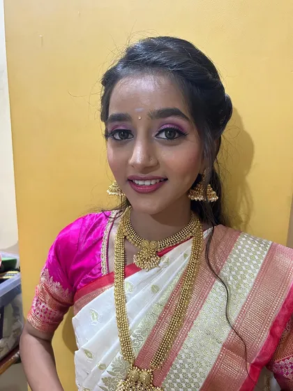 A smiling portrait that shows how the makeup enhances her natural beauty without looking heavy. The goal is always to make you look like the best version of yourself.