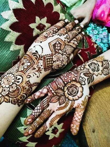 Two different floral designs side-by-side, showing the variety I can offer.