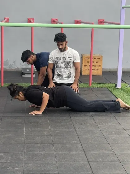 It all starts with the basics, and we make sure you get them right. Here, I am providing hands-on feedback to correct push-up form. Whether you're a complete beginner or an experienced athlete, our personalised coaching ensures you build a strong, injury-free foundation.