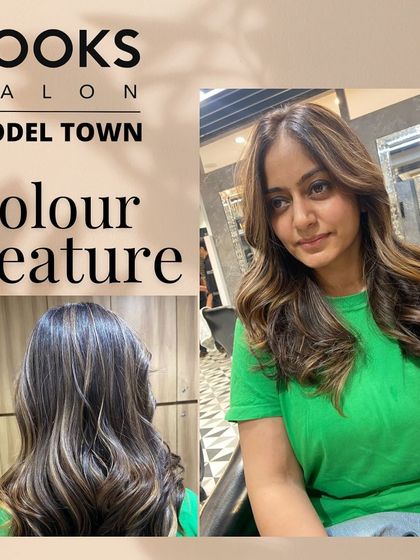 A feature on our blonde highlights service. This collage shows how we add dimension and brightness to dark hair for a stunning, high-contrast look.
