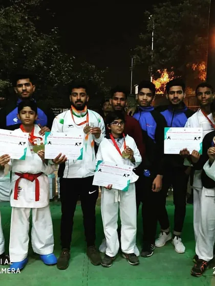We win as a team. This is a part of my XMA Noida squad after a successful run at the district karate championship, with everyone bringing home medals. Their success is my success.