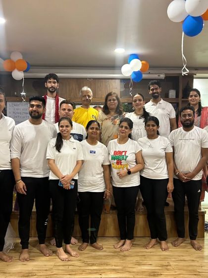 Another team photo from our Yoga Day celebration, capturing the spirit of togetherness and joy.