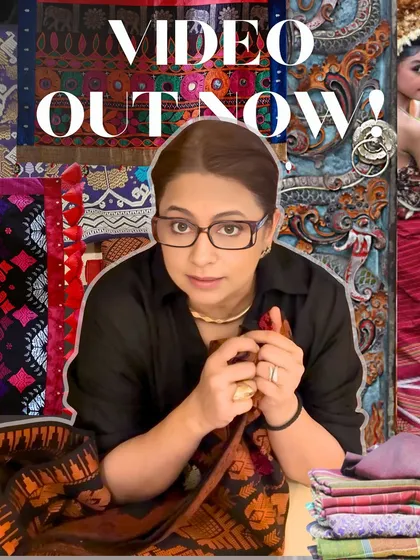 I believe in sharing the stories behind the craft. I film my process, from sourcing vintage textiles to the final stitch, and share these journeys on YouTube. This image is from a video about a project that blends Balinese and Indian textile traditions.