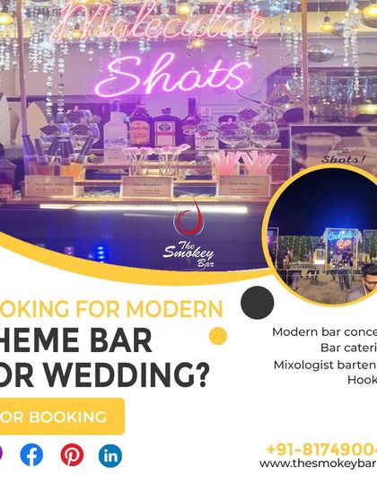 This poster is for clients looking for a modern theme bar for their wedding, outlining my services from bar concepts to mixologists and hookah.