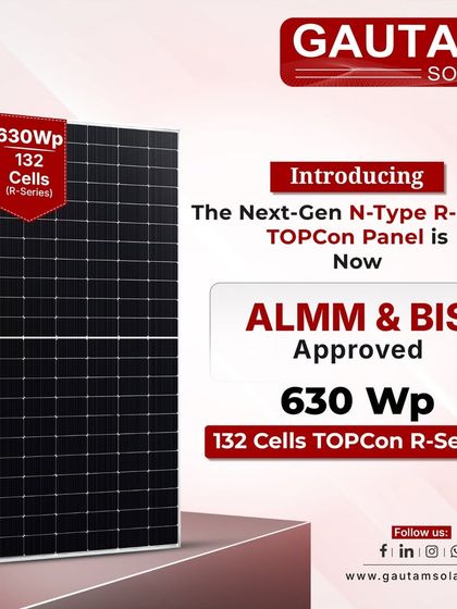 We are proud to announce that our 630 Wp, 132 Cells N-Type TOPCon R-Series solar modules are now ALMM & BIS Approved. With module efficiency up to 23.32% and bifacial gain up to 30%, they are ready to power India's solar mission.
