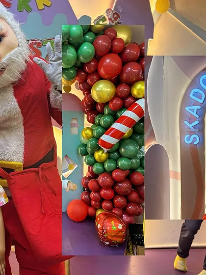 Close-up details of our Christmas decorations and a visit from Santa. I believe in creating an immersive experience for all our special events.