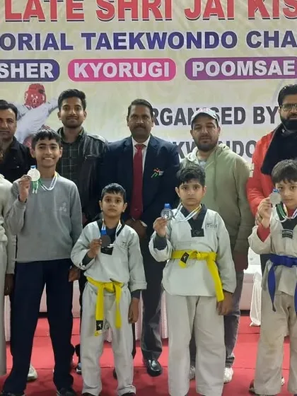Our team of shining stars at the Late Shri Jai Kishan Memorial Taekwondo Championship.