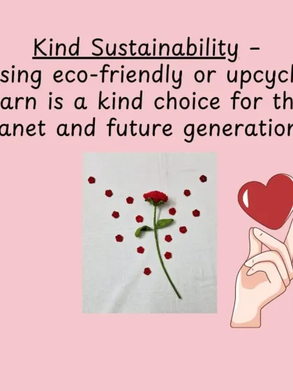 A single crochet rose, a symbol of love and sustainability. Using eco-friendly yarn is a kind choice for the planet and future generations.