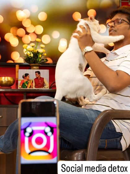 The final image in the detox series, emphasizing the playful and loving interaction with a pet as a fulfilling alternative to screen time. It’s a fun, conceptual portrait.