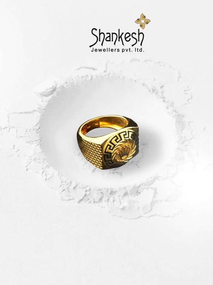 Elegance in every curve. This bold men's ring with a Greek key pattern is a perfect example of our modern and stylish designs.