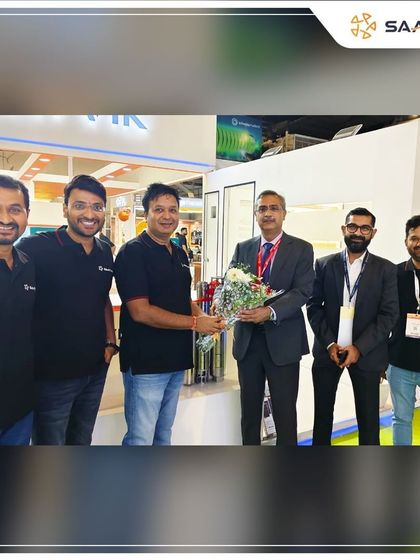 Welcoming our partners and guests with flowers at the inauguration of our stall at REI 2024.