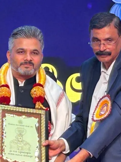 Being felicitated during the Sri Guru Shivayogi Siddharameshwara Jayanti celebrations. I am grateful for the recognition from the community.