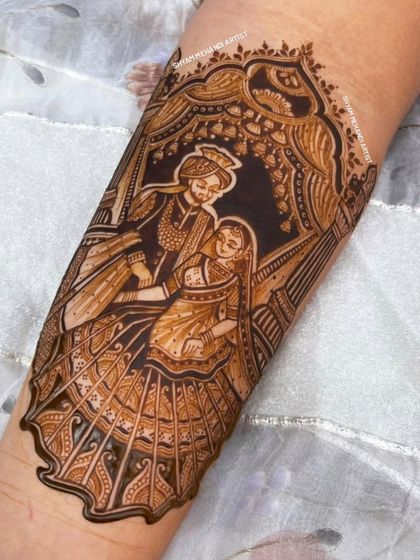 The completed couple portrait, rich in detail and ready to be left to stain.