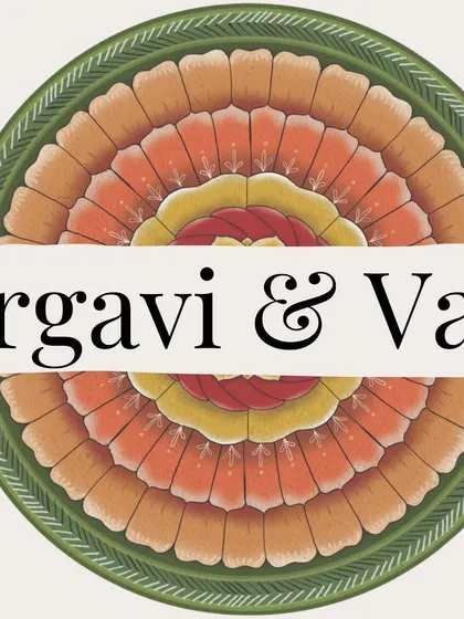 The custom mandala motif designed for Bhargavi and Vasisht's wedding, inspired by the Meenakshi temple.
