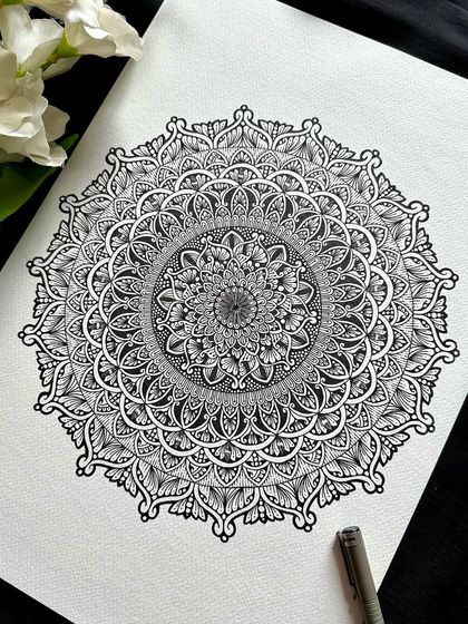 A slightly different perspective on the same A3 artwork, highlighting the perfect symmetry and flow of the design.