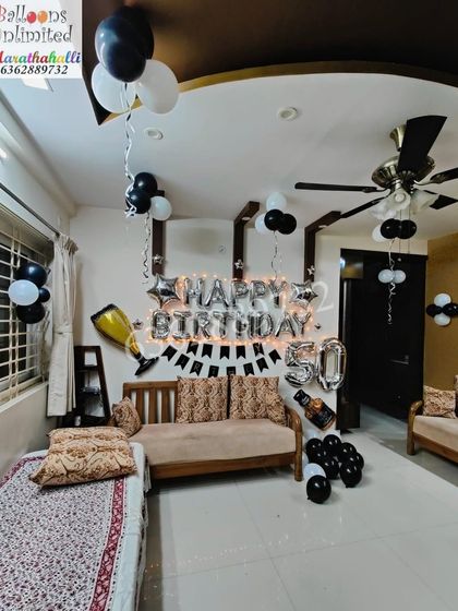 The complete living room setup for the 50th birthday, showing how I can transform a home space for an intimate celebration.